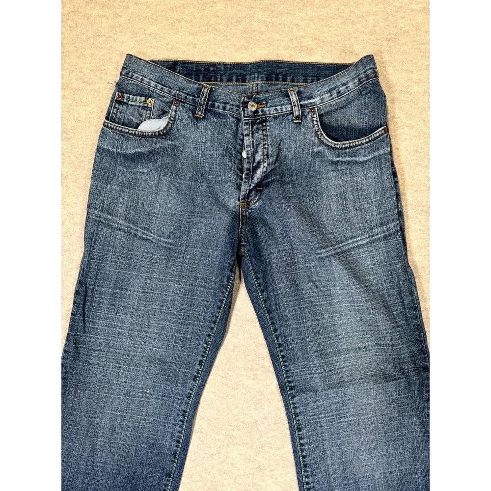 Levis 501 Straight Jeans Mens 36x32 Blue Denim Medium Wash‎ Mid Rise Button Fly